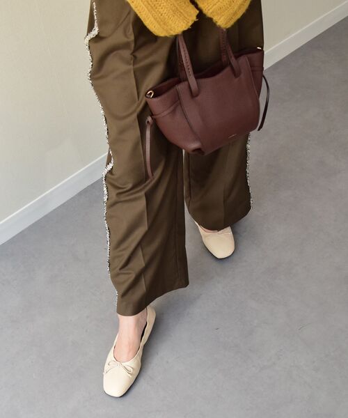 INTER-CHAUSSURES / インター ショシュール バレエシューズ | 【FABIO RUSCONI】スクエアトウフラットシャーリングバレエ | 詳細15