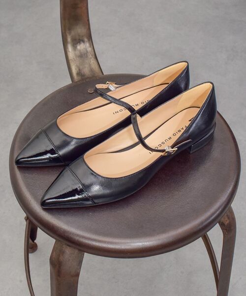 INTER-CHAUSSURES/インター ショシュール 【FABIO RUSCONI】ポインテッドトウメリージェーンパンプス ブラックコンビ 36 INTER-CHAUSSURES/インター ショシュール 【FABIO RUSCONI】ポインテッドトウメリージェーンパンプス ブラックコンビ 36