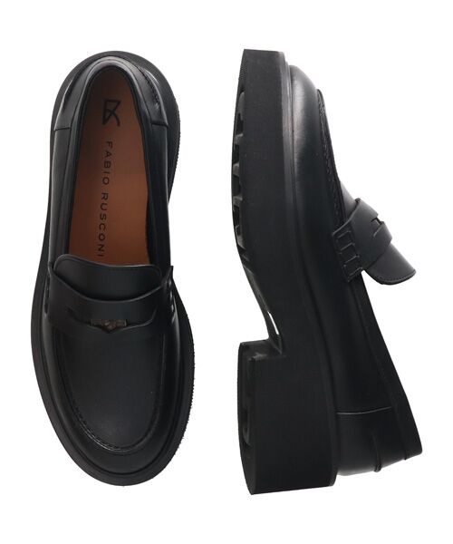 INTER-CHAUSSURES / インター ショシュール ビジネス・ドレスシューズ | 【FABIO RUSCONI】ラウンドトウ厚底ペニーローファー | 詳細5