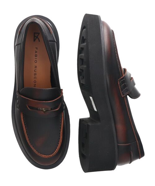 INTER-CHAUSSURES / インター ショシュール ビジネス・ドレスシューズ | 【FABIO RUSCONI】ラウンドトウ厚底ペニーローファー | 詳細21