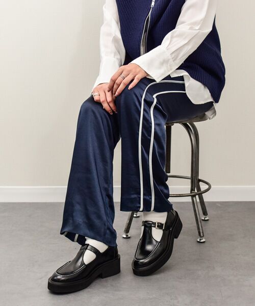 INTER-CHAUSSURES / インター ショシュール ビジネス・ドレスシューズ | 【FABIO RUSCONI】ラウンドトウ厚底Tストラップシューズ | 詳細9