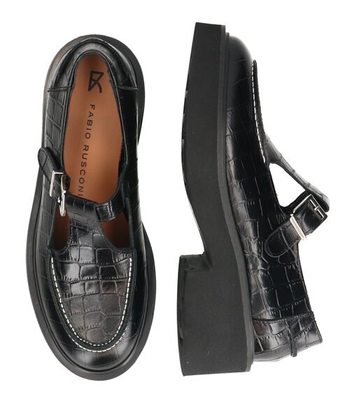 INTER-CHAUSSURES / インター ショシュール ビジネス・ドレスシューズ | 【FABIO RUSCONI】ラウンドトウ厚底Tストラップシューズ | 詳細24