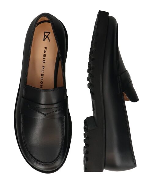 INTER-CHAUSSURES / インター ショシュール ビジネス・ドレスシューズ | 【FABIO RUSCONI】オブリークトウタンクソールローファー | 詳細7