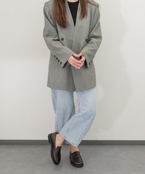 INTER-CHAUSSURES / インター ショシュール ビジネス・ドレスシューズ | 【FABIO RUSCONI】オブリークトウタンクソールローファー | 詳細24