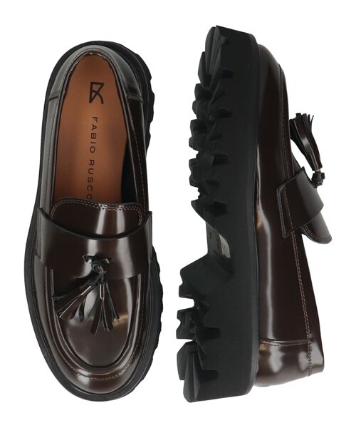 INTER-CHAUSSURES / インター ショシュール ビジネス・ドレスシューズ | 【FABIO RUSCONI】厚底タンクソールタッセルローファー | 詳細15