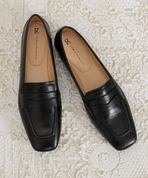 INTER-CHAUSSURES / インター ショシュール ビジネス・ドレスシューズ | 【FABIO RUSCONI】スクエアトウサケットフラットローファー | 詳細10