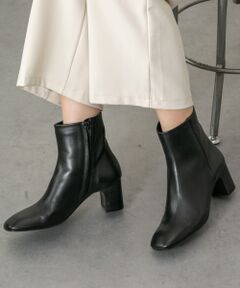 INTER-CHAUSSURES / インター ショシュール ブーツ（ショート丈） | 【FABIO RUSCONI】スクエアトウレザーショートブーツ