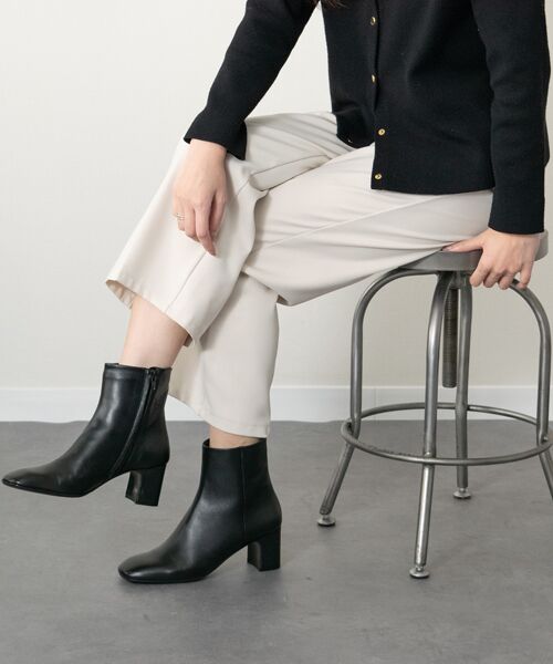 INTER-CHAUSSURES / インター ショシュール ブーツ（ショート丈） | 【FABIO RUSCONI】スクエアトウレザーショートブーツ | 詳細9