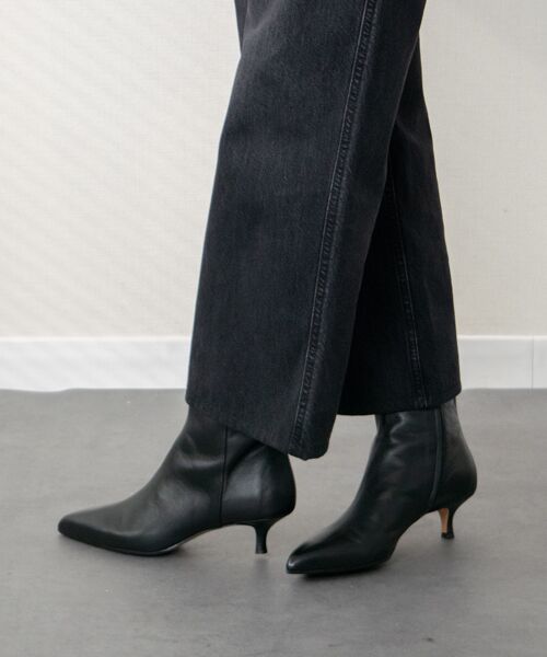 INTER-CHAUSSURES / インター ショシュール ブーツ（ショート丈） | 【FABIO RUSCONI】ポインテッドトウプレーンショートブーツ | 詳細9