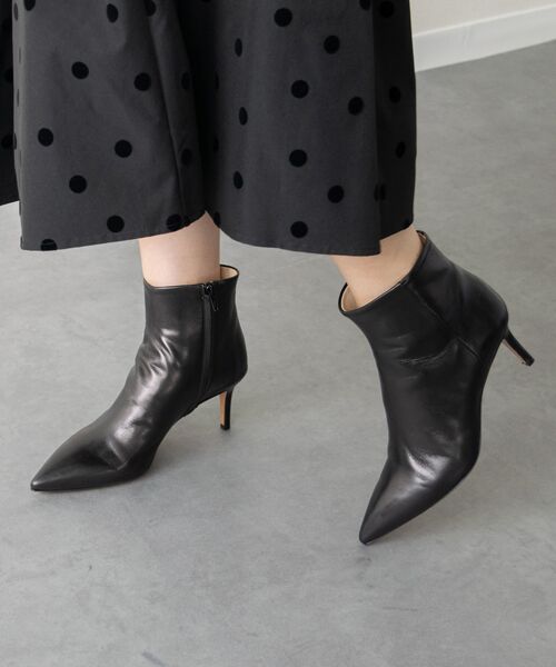 INTER-CHAUSSURES/インター ショシュール 【FABIO RUSCONI】ポインテッドトウピンヒールブーツ ブラック 35 INTER-CHAUSSURES/インター ショシュール 【FABIO RUSCONI】ポインテッドトウピンヒールブーツ ブラック 35