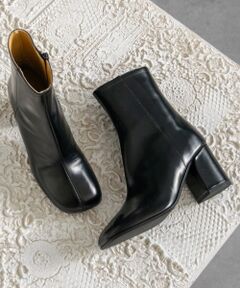 INTER-CHAUSSURES / インター ショシュール ブーツ（ショート丈） | 【FABIO RUSCONI】スクエアトウミドルヒールレザーブーツ