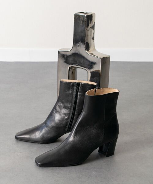 INTER-CHAUSSURES / インター ショシュール ブーツ（ショート丈） | 【FABIO RUSCONI】スクエアトウプレーンショートブーツ | 詳細9