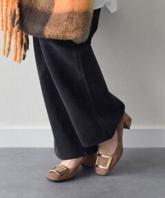 INTER-CHAUSSURES / インター ショシュール パンプス | 【INTER-CHAUSSURES】スクエアトウメタルバックルパンプス