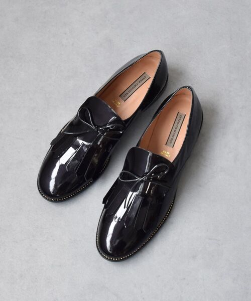 INTER-CHAUSSURES/インター ショシュール 【INTER-CHAUSSURES】レースリボンエナメルキルトシューズ ネイビーエナメル 38 INTER-CHAUSSURES/インター ショシュール 【INTER-CHAUSSURES】レースリボンエナメルキルトシューズ ネイビーエナメル 38