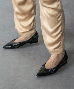 INTER-CHAUSSURES / インター ショシュール パンプス | 【INTER-CHAUSSURES】ポインテッドトウギャザーパンプス