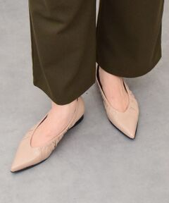 INTER-CHAUSSURES / インター ショシュール パンプス | 【INTER-CHAUSSURES】ポインテッドトウギャザーパンプス