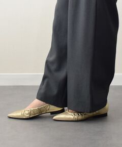 INTER-CHAUSSURES / インター ショシュール パンプス | 【INTER-CHAUSSURES】ポインテッドトウギャザーパンプス