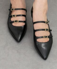 INTER-CHAUSSURES / インター ショシュール パンプス | 【INTER-CHAUSSURES】ベルテッドフラットパンプス