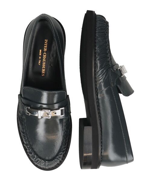 INTER-CHAUSSURES / インター ショシュール ビジネス・ドレスシューズ | 【INTER-CHAUSSURES】ラウンドトウメタルベルトローファー | 詳細15