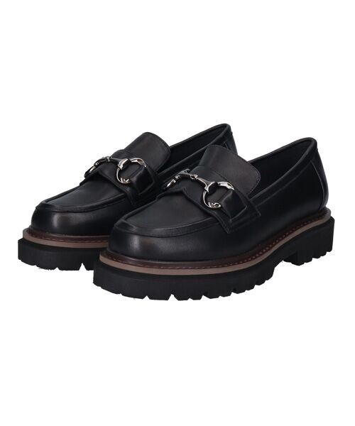 INTER-CHAUSSURES/インター ショシュール 【INTER-CHAUSSURES】撥水厚底ビットローファー ブラック 38 INTER-CHAUSSURES/インター ショシュール 【INTER-CHAUSSURES】撥水厚底ビットローファー ブラック 38