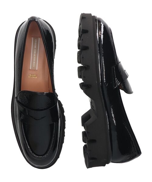 INTER-CHAUSSURES/インター ショシュール 【INTER-CHAUSSURES】ライトタンクソールローファー ブラックエナメル 39 INTER-CHAUSSURES/インター ショシュール 【INTER-CHAUSSURES】ライトタンクソールローファー ブラックエナメル 39