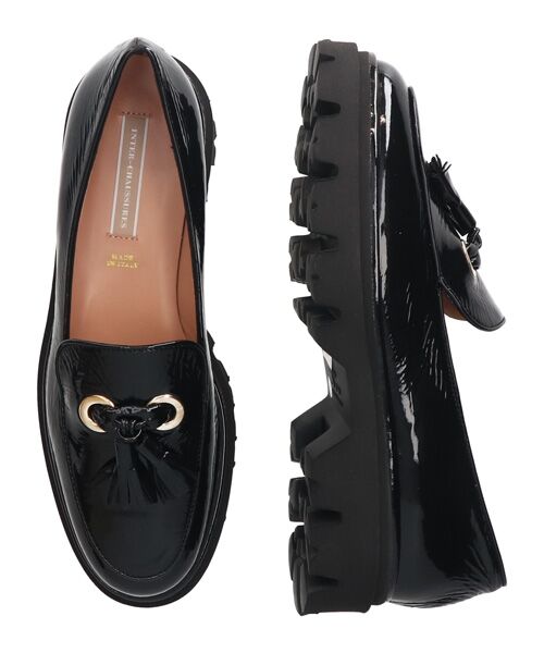 INTER-CHAUSSURES/インター ショシュール 【INTER-CHAUSSURES】ライトタンクソールタッセルローファー ブラックエナメル 38 INTER-CHAUSSURES/インター ショシュール 【INTER-CHAUSSURES】ライトタンクソールタッセルローファー ブラックエナメル 38