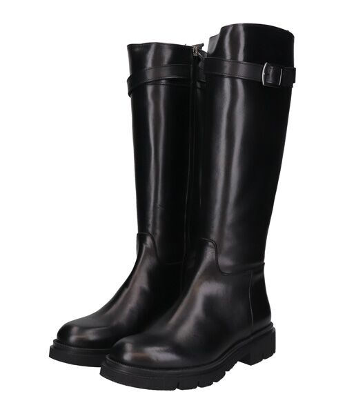 INTER-CHAUSSURES / インター ショシュール ブーツ（ロング丈） | 【INTER-CHAUSSURES】ラウンドトウトラックソールロングブーツ | 詳細1