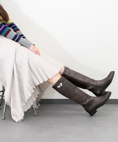 INTER-CHAUSSURES / インター ショシュール ブーツ（ロング丈） | 【INTER-CHAUSSURES】ラウンドトウローヒールロングブーツ | 詳細16