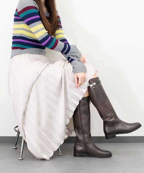 INTER-CHAUSSURES / インター ショシュール ブーツ（ロング丈） | 【INTER-CHAUSSURES】ラウンドトウローヒールロングブーツ | 詳細17