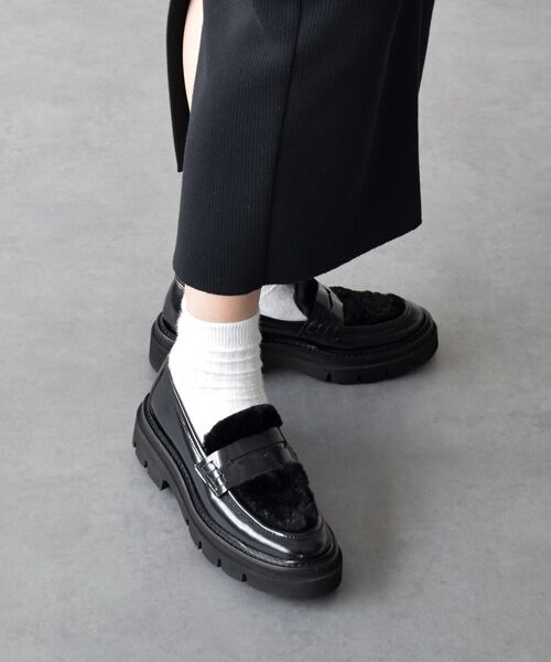 INTER-CHAUSSURES/インター ショシュール 【LUCA GROSSI】コンビネーションタンクソールローファー ブラックコンビ 39 INTER-CHAUSSURES/インター ショシュール 【LUCA GROSSI】コンビネーションタンクソールローファー ブラックコンビ 39