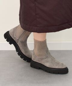 INTER-CHAUSSURES / インター ショシュール ブーツ（ショート丈） | 【LUCA GROSSI】タンクソールリブニットショートブーツ