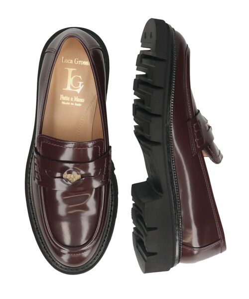 INTER-CHAUSSURES/インター ショシュール 【LUCA GROSSI】タンクソールペニーローファー ボルドー 39 INTER-CHAUSSURES/インター ショシュール 【LUCA GROSSI】タンクソールペニーローファー ボルドー 39