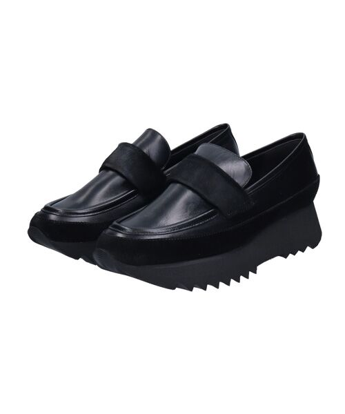 INTER-CHAUSSURES/インター ショシュール 【LUCA GROSSI】厚底シャークソールローファー ブラックコンビ 37 INTER-CHAUSSURES/インター ショシュール 【LUCA GROSSI】厚底シャークソールローファー ブラックコンビ 37