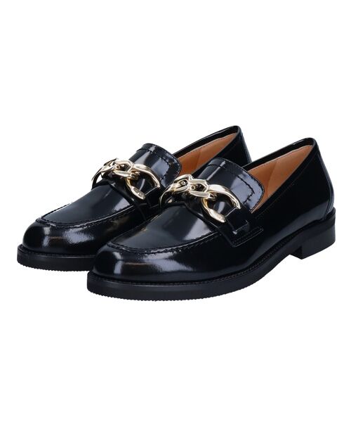INTER-CHAUSSURES/インター ショシュール 【LUCA GROSSI】ラウンドトウチェーンローファー ブラック 36 INTER-CHAUSSURES/インター ショシュール 【LUCA GROSSI】ラウンドトウチェーンローファー ブラック 36