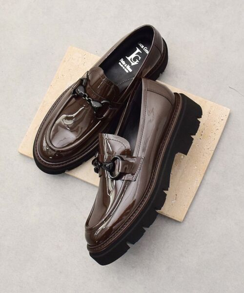 INTER-CHAUSSURES/インター ショシュール 【LUCA GROSSI】タンクソールビットローファー ダークブラウンエナメル 39 INTER-CHAUSSURES/インター ショシュール 【LUCA GROSSI】タンクソールビットローファー ダークブラウンエナメル 39