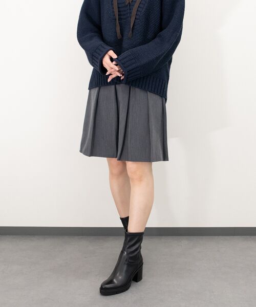 INTER-CHAUSSURES / インター ショシュール ブーツ（ショート丈） | 【LUCA GROSSI】チャンキーヒールストレッチショートブーツ | 詳細10