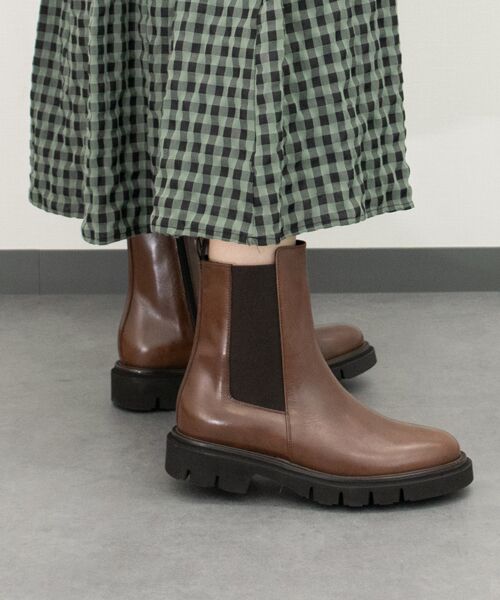 INTER-CHAUSSURES/インター ショシュール 【LUCA GROSSI】インサイドジップサイドゴアブーツ ブラウン 37 INTER-CHAUSSURES/インター ショシュール 【LUCA GROSSI】インサイドジップサイドゴアブーツ ブラウン 37