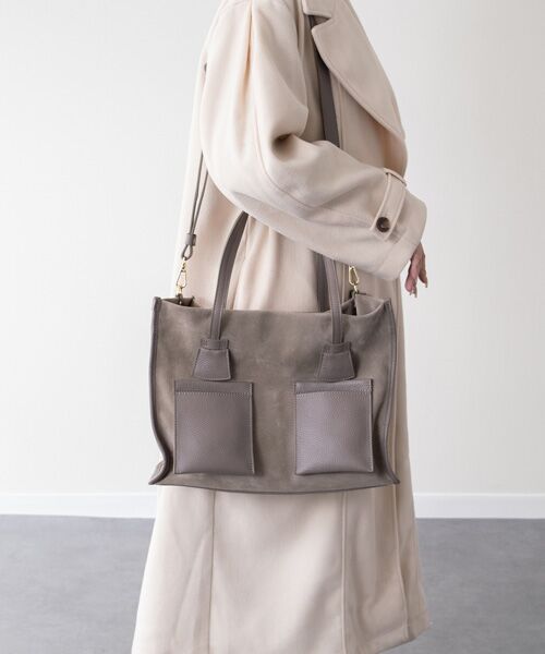 INTER-CHAUSSURES / インター ショシュール ハンドバッグ | 【RIPANI】レザーハンドルスエードバッグ | 詳細12