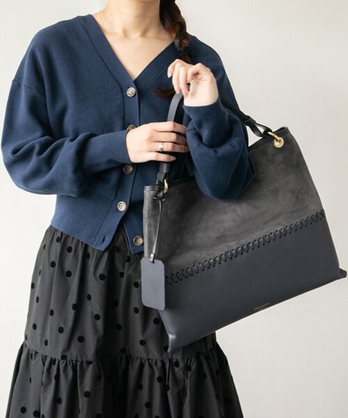 INTER-CHAUSSURES/インター ショシュール 【CHRISTIAN VILLA】コンビネーションレザートートバッグ ダークグレーコンビ ALL INTER-CHAUSSURES/インター ショシュール 【CHRISTIAN VILLA】コンビネーションレザートートバッグ ダークグレーコンビ ALL