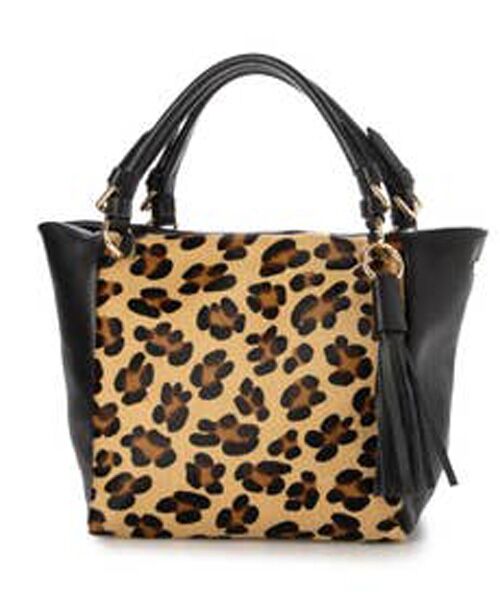 INTER-CHAUSSURES / インター ショシュール ハンドバッグ | 【Andrea Cardone】レザーハンドルレオパード柄ハンドバッグ | 詳細1