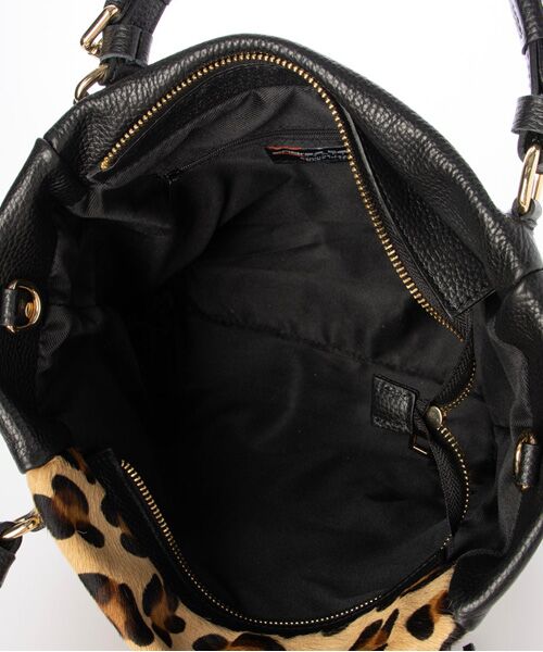 INTER-CHAUSSURES / インター ショシュール ハンドバッグ | 【Andrea Cardone】レザーハンドルレオパード柄ハンドバッグ | 詳細4