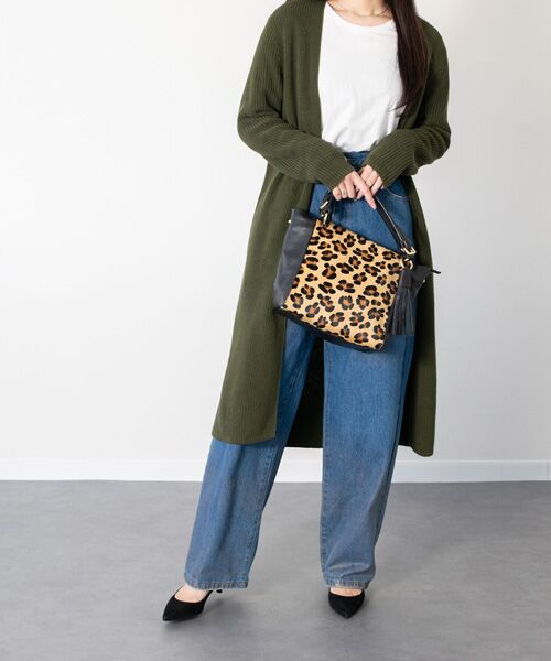 INTER-CHAUSSURES / インター ショシュール ハンドバッグ | 【Andrea Cardone】レザーハンドルレオパード柄ハンドバッグ | 詳細9