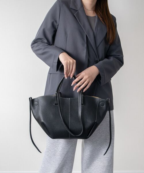 INTER-CHAUSSURES / インター ショシュール ハンドバッグ | 【Andrea Cardone】センターシームレザーハンドバッグ | 詳細12