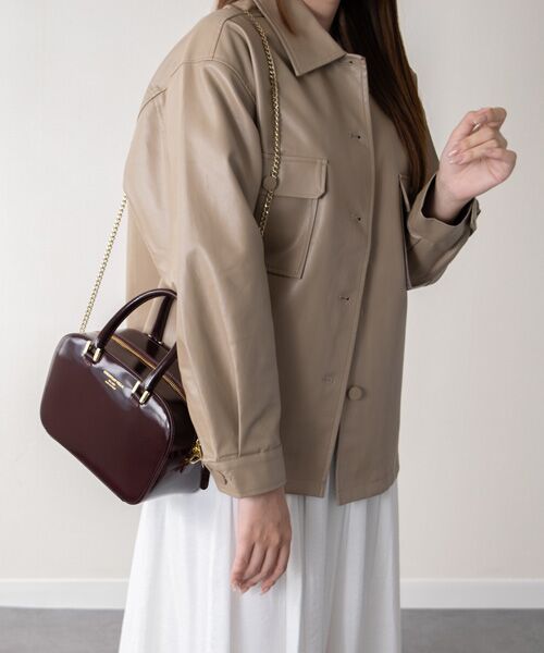 INTER-CHAUSSURES / インター ショシュール ハンドバッグ | 【CHRISTIAN VILLA】ボックスシルエットレザーハンドバッグ | 詳細12