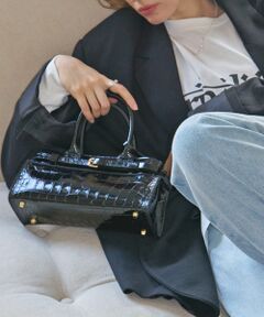 INTER-CHAUSSURES / インター ショシュール ハンドバッグ | 【CHRISTIAN VILLA】クロコ型押しレザーハンドバッグ