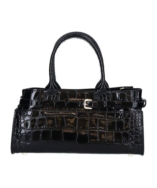 INTER-CHAUSSURES / インター ショシュール ハンドバッグ | 【CHRISTIAN VILLA】クロコ型押しレザーハンドバッグ | 詳細1