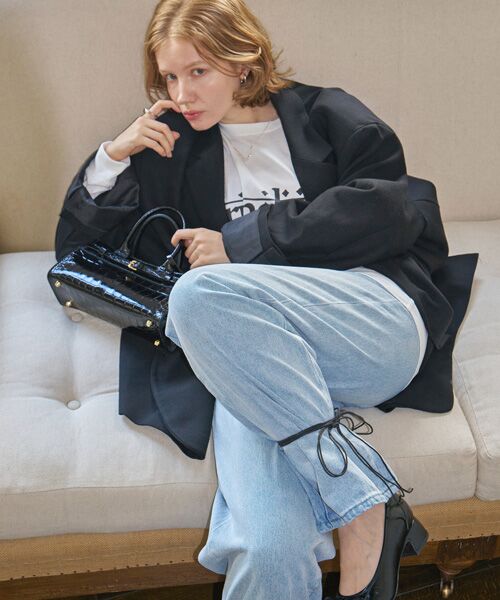 INTER-CHAUSSURES / インター ショシュール ハンドバッグ | 【CHRISTIAN VILLA】クロコ型押しレザーハンドバッグ | 詳細13