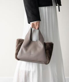 INTER-CHAUSSURES / インター ショシュール ハンドバッグ | 【RIPANI】ムートンコンビレザーハンドバッグ