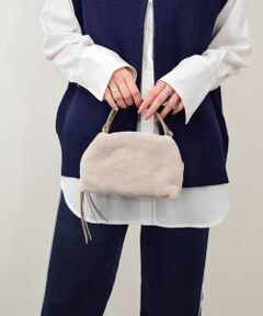 INTER-CHAUSSURES / インター ショシュール ハンドバッグ | 【RIPANI】レザーコンビスモールサイズムートンバッグ