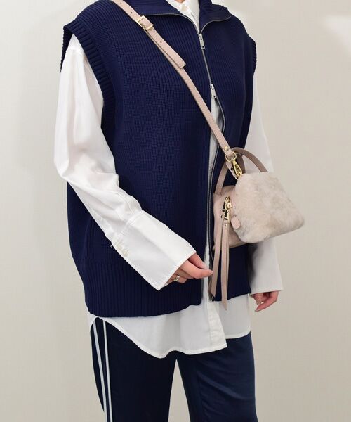 INTER-CHAUSSURES / インター ショシュール ハンドバッグ | 【RIPANI】レザーコンビスモールサイズムートンバッグ | 詳細12